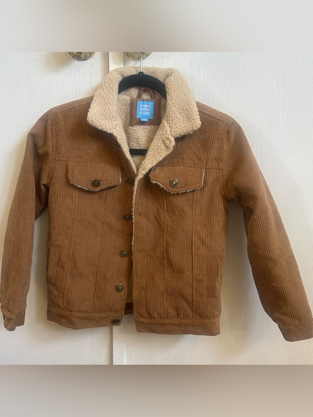 Soho Boys Club Brown Corduroy Sherpa-Lined Trucker Jacket Size 8